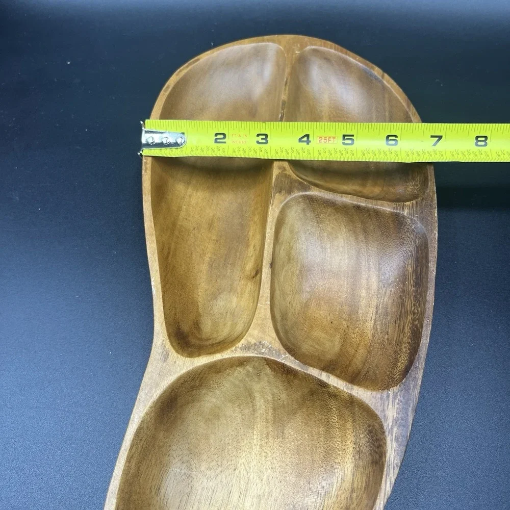 EUC Vintage MCM TEAK DIVIDED SERVING PLATE 18